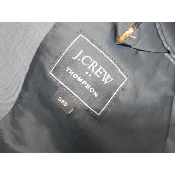 J. Crew Thompson Suit Men's Size 38S Slim Fit Blue w/ Brown Buttons 100% Wool - Picture 4 of 16